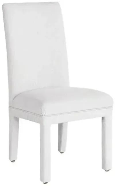 Monroe Side Chair - Crypton Linen - Handcrafted - White