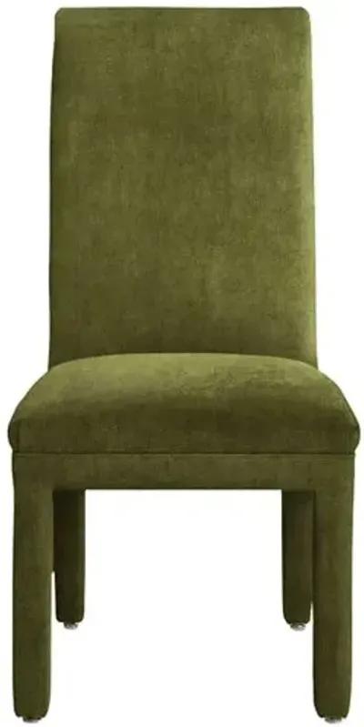 Monroe Side Chair - Crypton Velvet - Handcrafted - Green