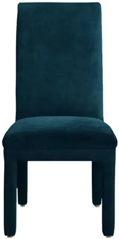 Monroe Side Chair - Crypton Velvet - Handcrafted - Blue