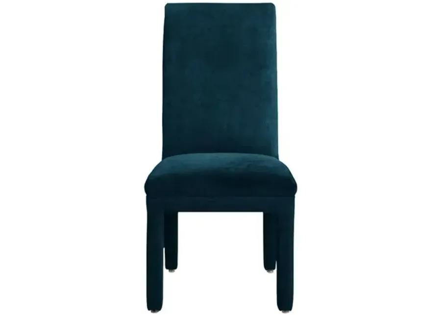 Monroe Side Chair - Crypton Velvet - Handcrafted - Blue