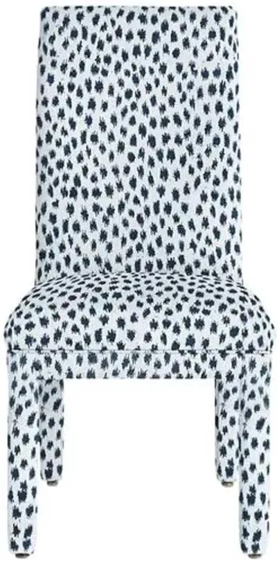 Monroe Side Chair - Indigo Spot Sunbrella - Handcrafted - Blue