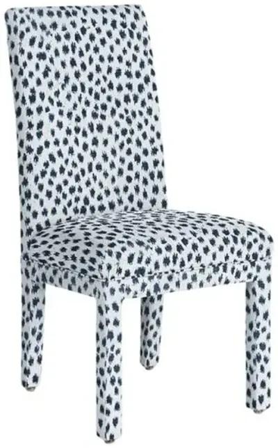 Monroe Side Chair - Indigo Spot Sunbrella - Handcrafted - Blue