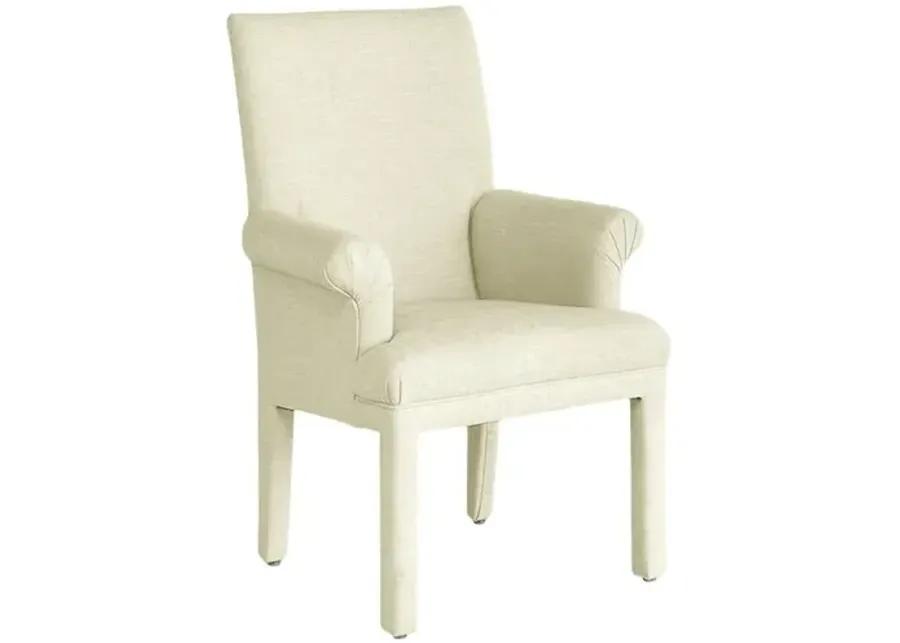 Monroe Armchair - Crypton Linen - Handcrafted - Ivory