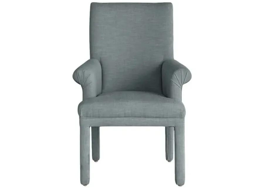 Monroe Armchair - Crypton Linen - Handcrafted - Blue