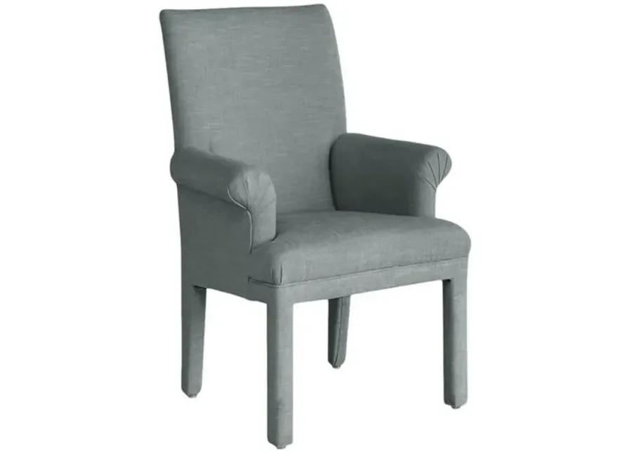 Monroe Armchair - Crypton Linen - Handcrafted - Blue