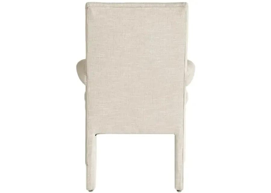 Monroe Armchair - Crypton Linen - Handcrafted - Ivory