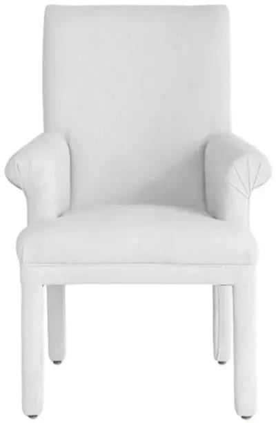 Monroe Armchair - Crypton Linen - Handcrafted - White