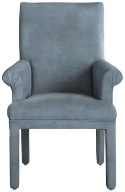 Monroe Armchair - Crypton Velvet - Handcrafted - Blue