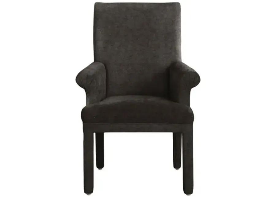 Monroe Armchair - Crypton Velvet - Handcrafted - Gray