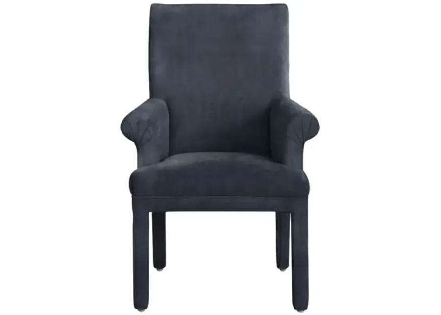 Monroe Armchair - Crypton Velvet - Handcrafted - Blue