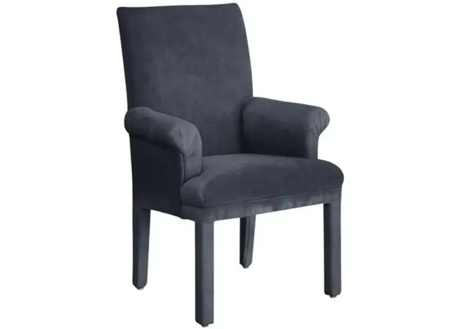 Monroe Armchair - Crypton Velvet - Handcrafted - Blue