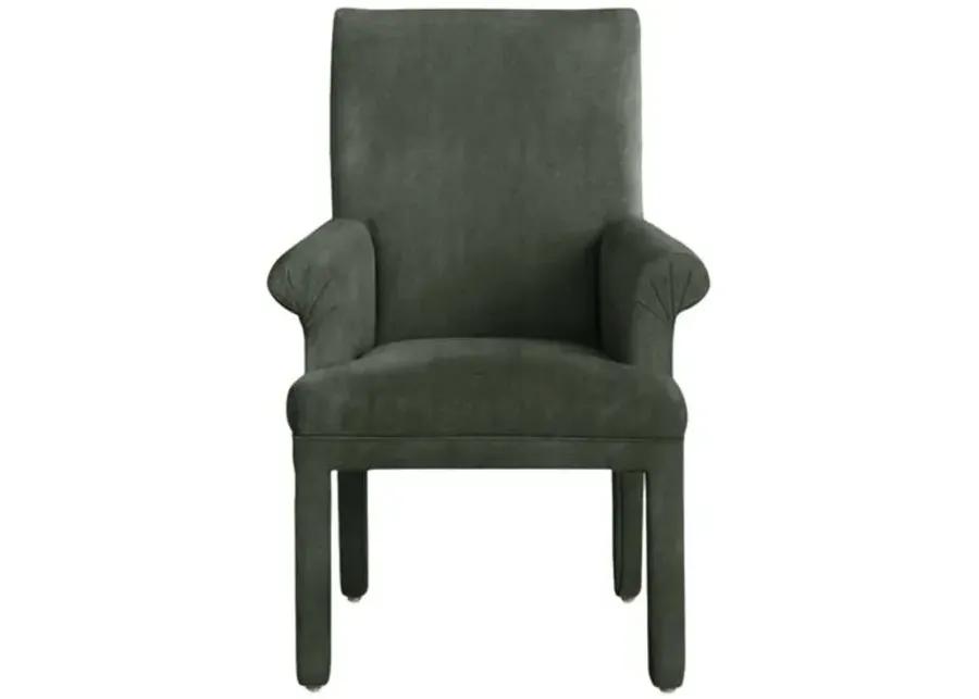 Monroe Armchair - Crypton Velvet - Handcrafted - Green