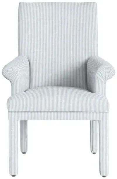 Monroe Armchair - Inside Out Ticking Stripe - Handcrafted - Blue