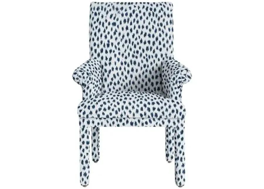 Monroe Armchair - Indigo Spot Sunbrella - Handcrafted - Blue