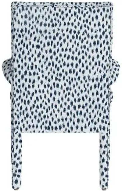 Monroe Armchair - Indigo Spot Sunbrella - Handcrafted - Blue