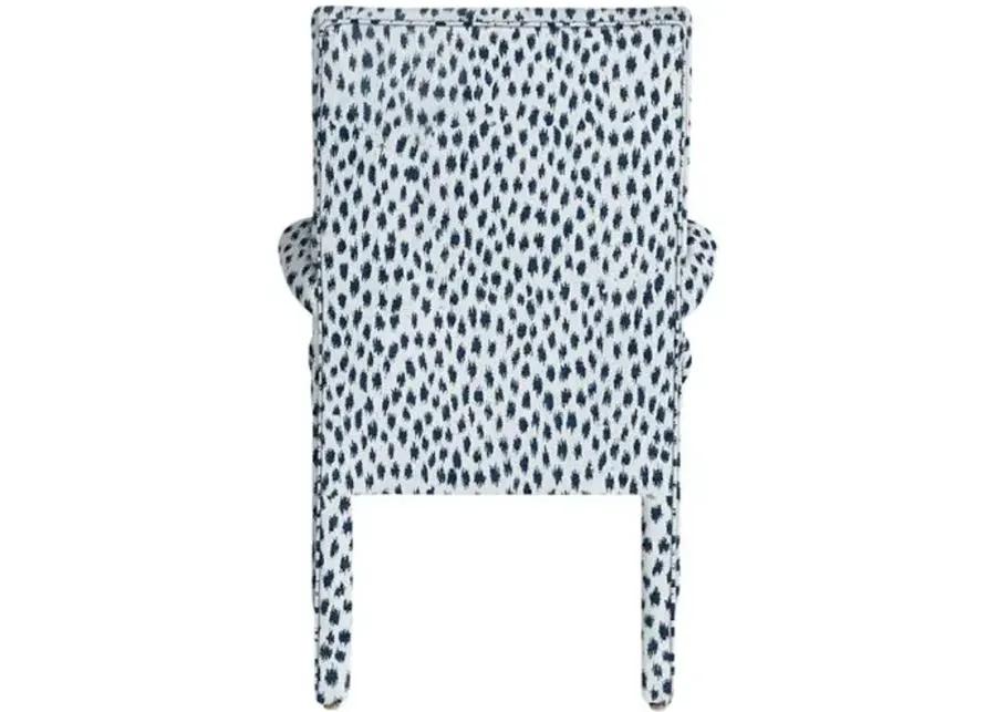 Monroe Armchair - Indigo Spot Sunbrella - Handcrafted - Blue