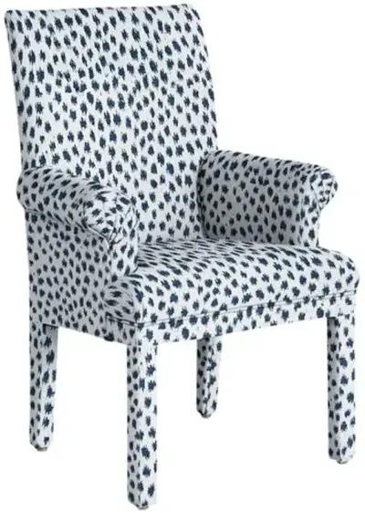 Monroe Armchair - Indigo Spot Sunbrella - Handcrafted - Blue