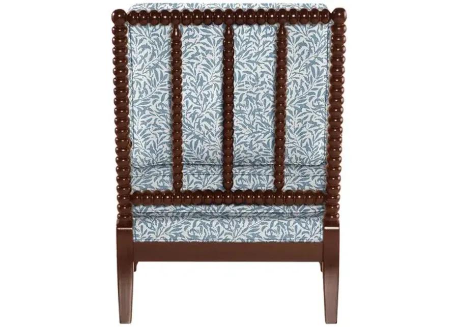 Bankwood Spindle Chair - Lunden Floral - Handcrafted - Blue