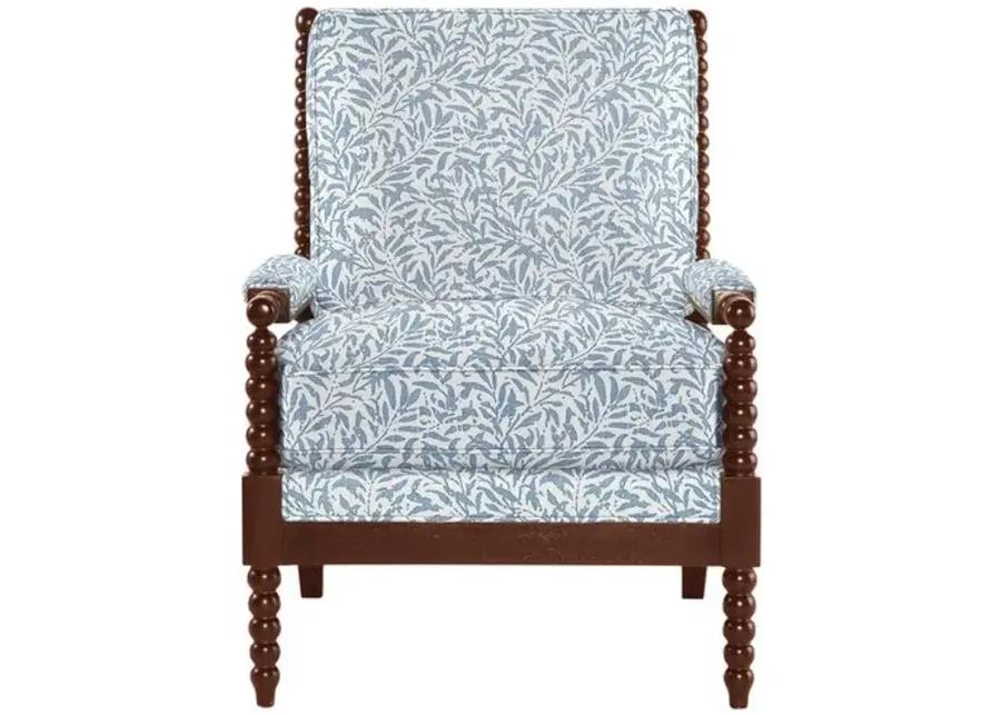 Bankwood Spindle Chair - Lunden Floral - Handcrafted - Blue