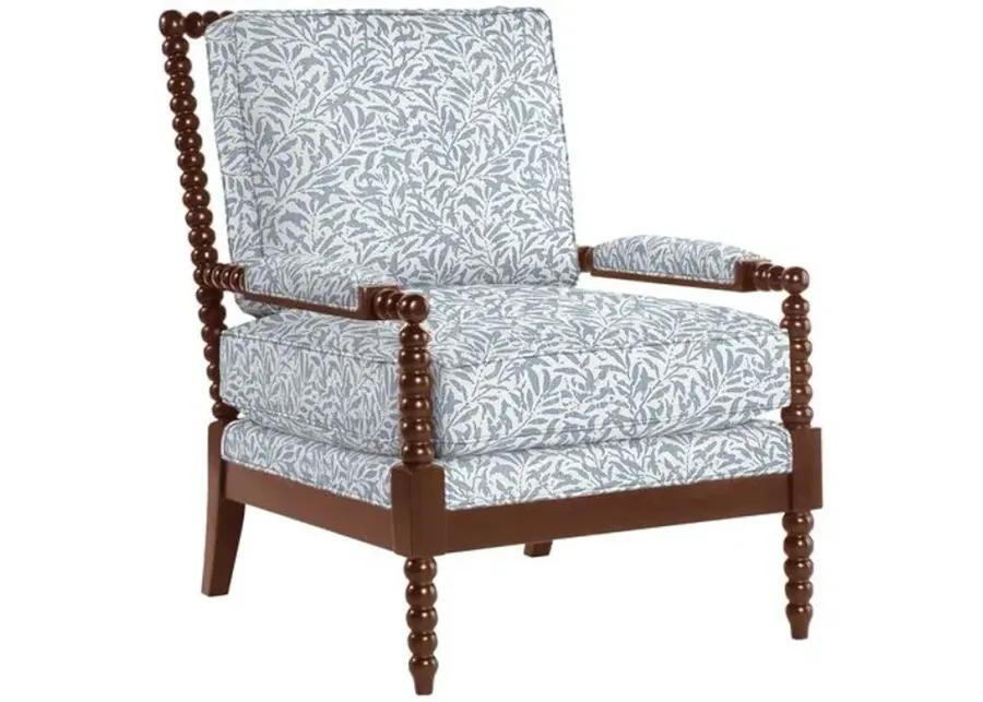 Bankwood Spindle Chair - Lunden Floral - Handcrafted - Blue