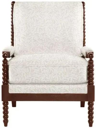 Bankwood Spindle Chair - Lunden Floral - Handcrafted - Ivory