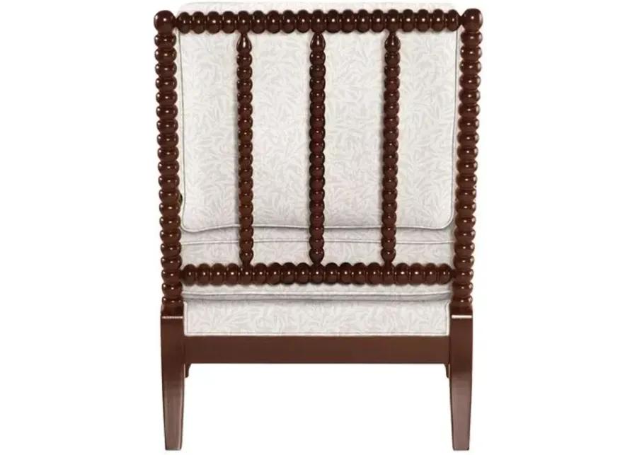 Bankwood Spindle Chair - Lunden Floral - Handcrafted - Ivory