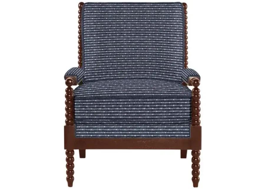 Bankwood Spindle Chair - Marina Stripe - Handcrafted - Blue