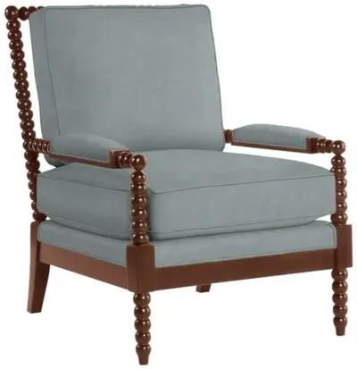 Bankwood Spindle Chair - Crypton Linen - Handcrafted - Blue