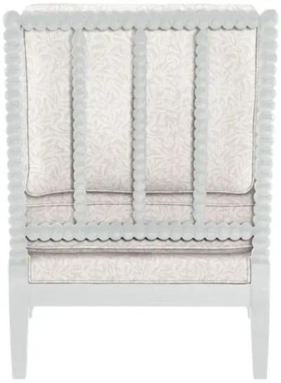 Bankwood White Spindle Chair - Lunden Floral - Handcrafted - Ivory