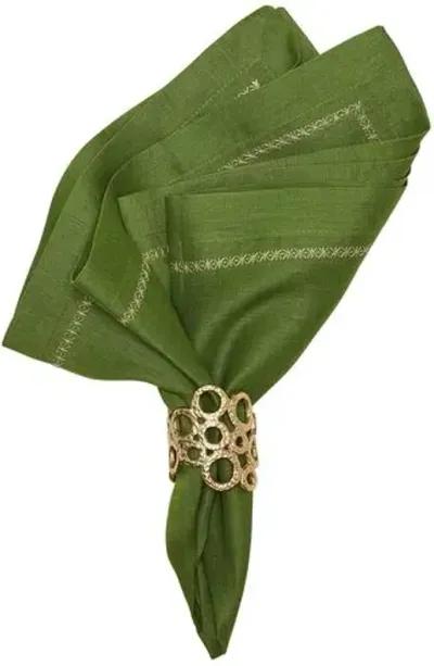 Set of 4 Classic Napkins - Kim Seybert - Green