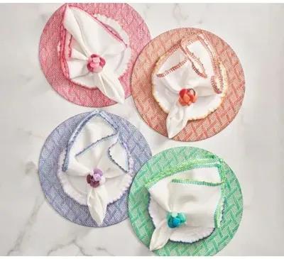 Set of 4 Basketweave Placemats - Kim Seybert - Pink