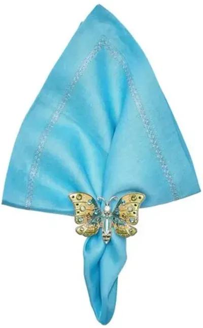 Set of 4 Classic Napkins - Kim Seybert - Blue