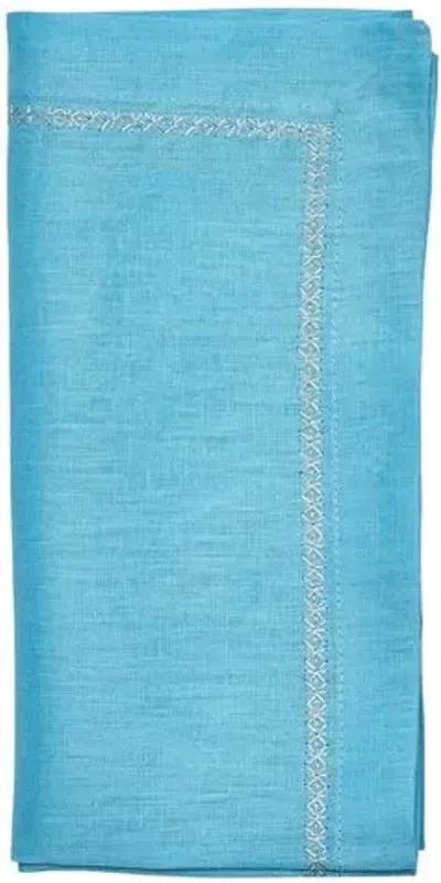 Set of 4 Classic Napkins - Kim Seybert - Blue