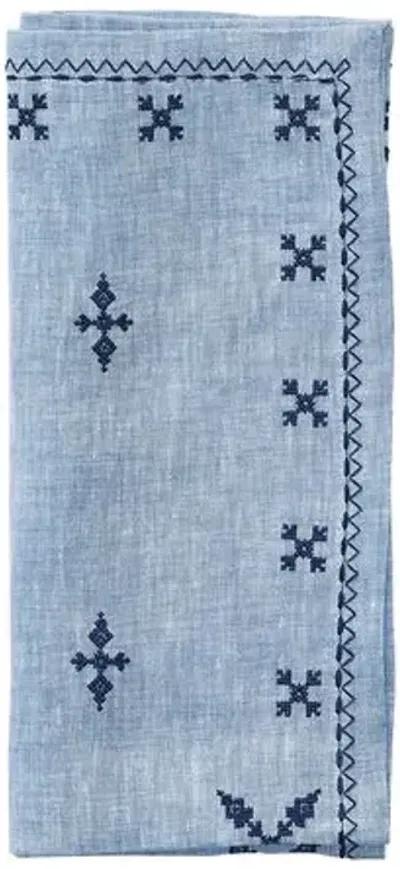 Set of 4 Fez Napkins - Kim Seybert - Blue