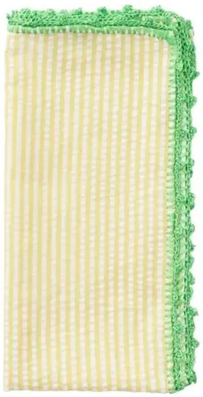 Set of 4 Seersucker Napkins - Kim Seybert - Green