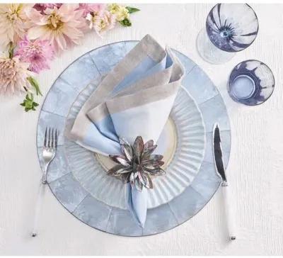 Set of 4 Round Capiz Placemats - Kim Seybert - Blue