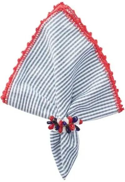 Set of 4 Seersucker Napkins - Kim Seybert - Red