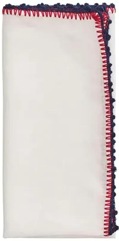 Set of 4 Knotted Edge Napkins - Kim Seybert - Red