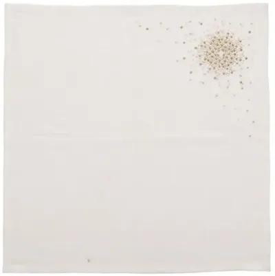 Set of 4 Starburst Napkins - White - Gold & Silver - Kim Seybert