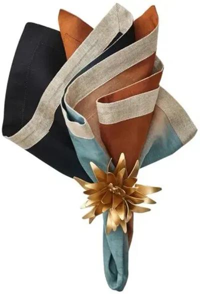 Set of 4 Dip Dye Napkins - Kim Seybert - Brown