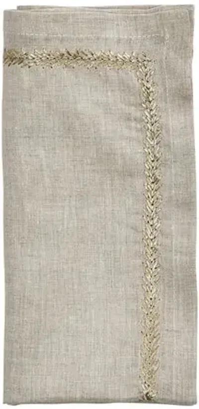 Set of 4 Jardin Napkins - Kim Seybert - Beige