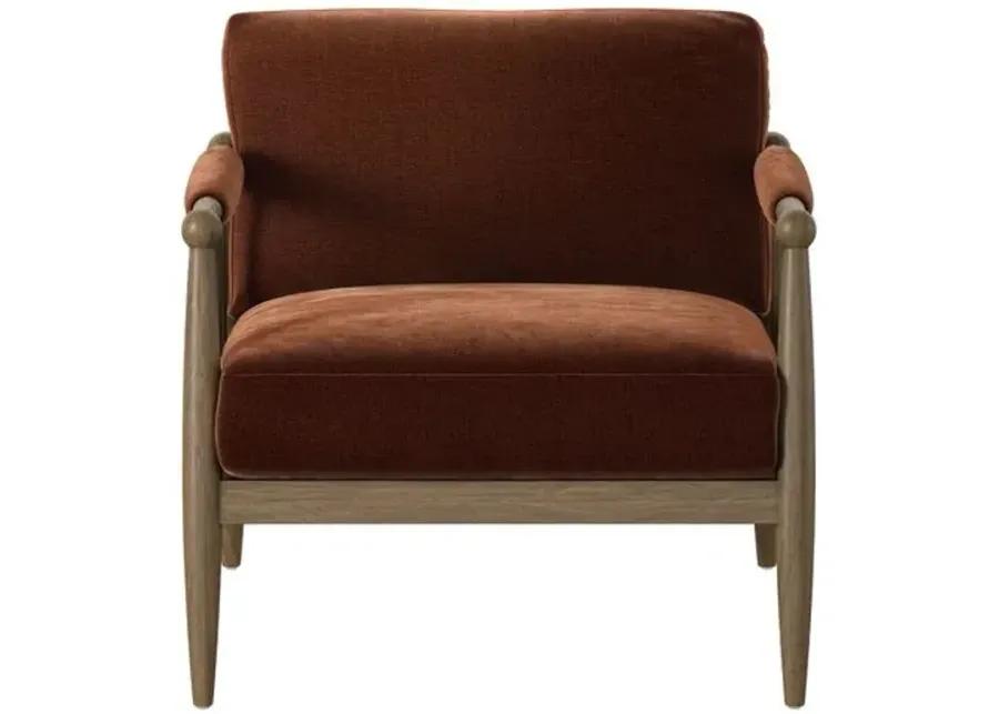 Warren Accent Chair - Altair Sienna Velvet - Amber Lewis x Four Hands - Brown, Comfortable, Durable