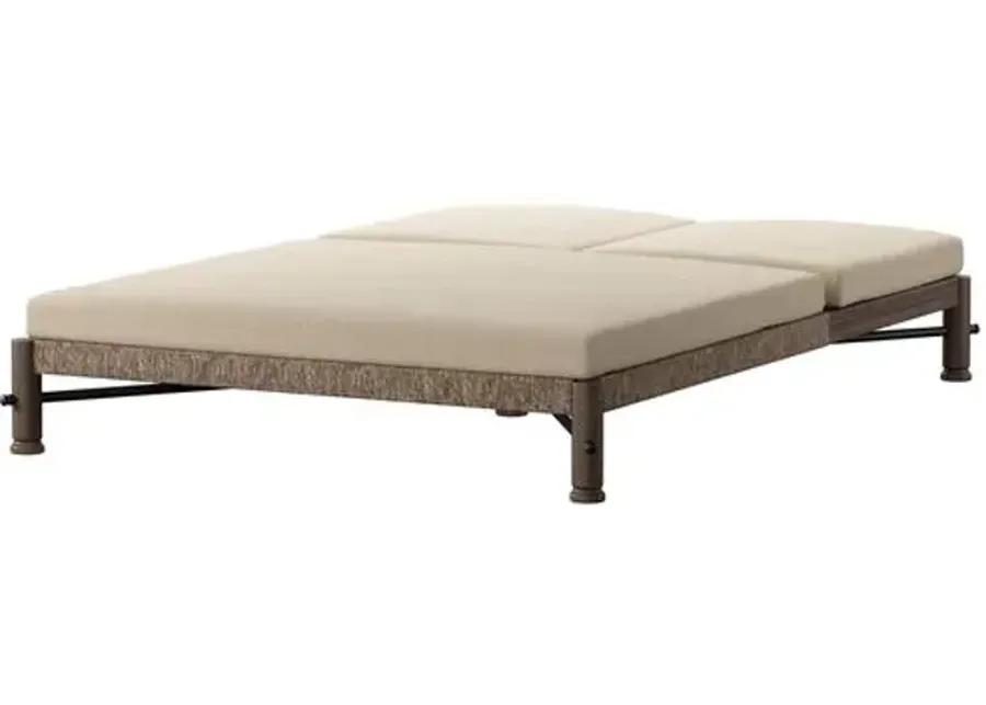 Finnegan Outdoor Double Chaise - Amber Lewis x Four Hands - White - Comfortable, Sturdy, Stylish