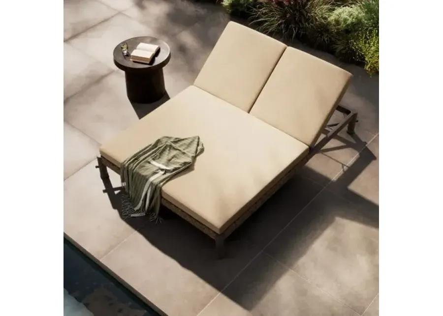 Finnegan Outdoor Double Chaise - Amber Lewis x Four Hands - White - Comfortable, Sturdy, Stylish