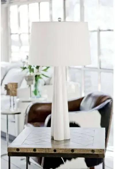 Quatrefoil Alabaster Large Table Lamp - Neutral - Regina Andrew - White