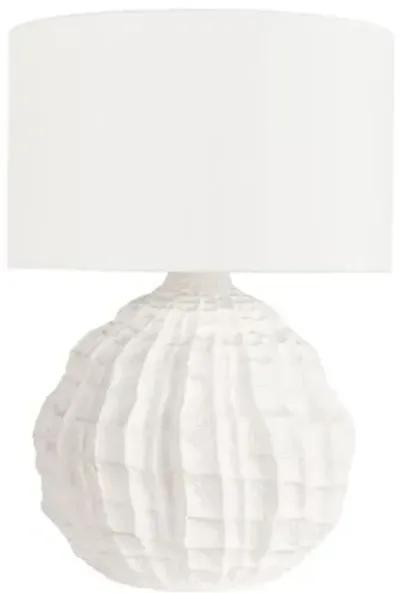 Caspian Ceramic Table Lamp - White - Regina Andrew