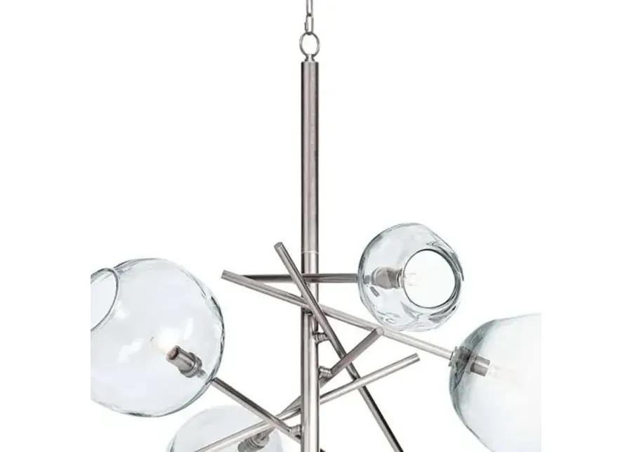 Molten Chandelier With Clear Glass - Polished Nickel - Regina Andrew