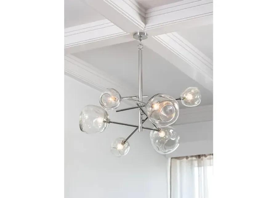 Molten Chandelier With Clear Glass - Polished Nickel - Regina Andrew