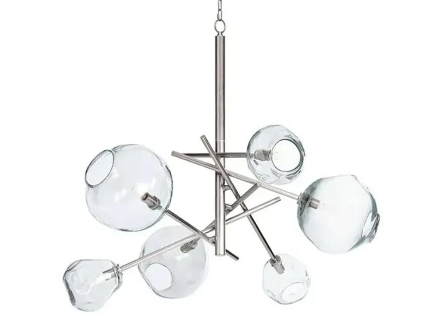 Molten Chandelier With Clear Glass - Polished Nickel - Regina Andrew