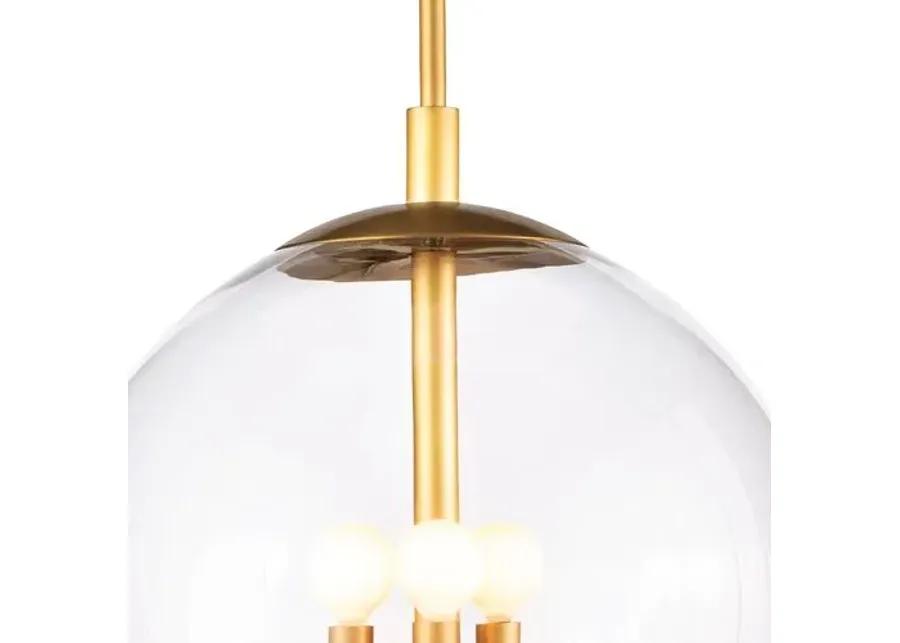 Cafe Glass Globe Pendant - Brass - Regina Andrew - Clear